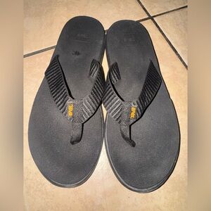 Teva Black and Yellow Flip Flops